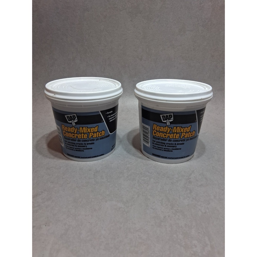 (2 pack) DAP Ready-Mixed Concrete Patch 32 oz Gray Cement, Tub